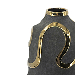 Ваза с золотыми акцентными полосами на черном матовом фоне Accent Tape варинант исполнения - 4 | Loft Concept в Ростове-на-Дону