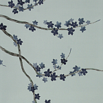 Обои ручная роспись Cherry Tree Original colourway on Adam Grey dyed silk варинант исполнения - 1 | Loft Concept в Ростове-на-Дону