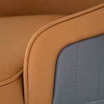 Стул оранжевый с высокой спинкой из искуственной кожи на серых металлических ножках Enigma Orange варинант исполнения - 4 | Loft Concept в Ростове-на-Дону