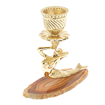 Подсвечник из натурального камня агат светло-коричневый Stone Candlestick варинант исполнения - 1 | Loft Concept в Ростове-на-Дону