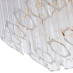 Люстра подвесная многослойная с прозрачными хрустальными трубками и золотистым каркасом Hexagon Tube Light варинант исполнения - 3 | Loft Concept в Ростове-на-Дону