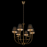 Люстра на металлическом основании бронзового цвета с 6-ю черными конусовидными абажурами Dignity варинант исполнения - 5 | Loft Concept в Ростове-на-Дону