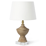 Настольная лампа деревянная с белым абажуром Wooden Table Lamp варинант исполнения - 2 | Loft Concept в Ростове-на-Дону