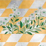 Обои ручная роспись Tiled Meadow Original colourway on Egyptian Gold gilded paper варинант исполнения - 2 | Loft Concept в Ростове-на-Дону