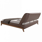 Кровать двуспальная с изголовьем из экокожи шоколадно-коричневого цвета Modern Look варинант исполнения - 3 | Loft Concept в Ростове-на-Дону