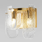 Бра с металлическим основанием золотого цвета и хрустальными подвесками Textured Glass варинант исполнения - 4 | Loft Concept в Ростове-на-Дону