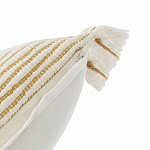 Чехол на подушку горчичного цвета с бахромой и объемным узором Ethnic mix варинант исполнения - 3 | Loft Concept в Ростове-на-Дону