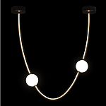 Подвесной светильник в форме дуги с белыми шарообразными плафонами Flos Wireline Lighting варинант исполнения - 3 | Loft Concept в Ростове-на-Дону