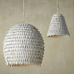 Подвесной светильник белый металлический в форме купола White Natural Lines варинант исполнения - 3 | Loft Concept в Ростове-на-Дону