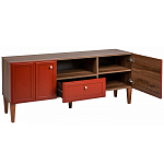 ТВ-тумба красная из массива бука с 2-мя дверками и ящиком Wenge Light варинант исполнения - 4 | Loft Concept в Ростове-на-Дону