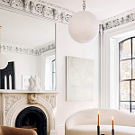 Подвесной светильник в форме шара из белого текстурного стекла Atmosphere варинант исполнения - 4 | Loft Concept в Ростове-на-Дону