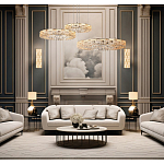 Люстра из 3-х колец с текстурной огранкой Reflection of Reality варинант исполнения - 3 | Loft Concept в Ростове-на-Дону