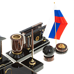 Настольный письменный набор с часами из природного камня обсидиана Peace Contract варинант исполнения - 5 | Loft Concept в Ростове-на-Дону