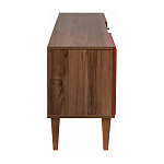 ТВ-тумба красная из массива бука с 2-мя дверками и ящиком Wenge Light варинант исполнения - 3 | Loft Concept в Ростове-на-Дону