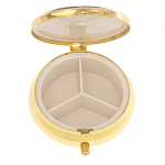 Таблетница карманная круглая с 3-мя отделениями и накладкой из натурального камня Серафинит Gold Stone Pillboxes варинант исполнения - 3 | Loft Concept в Ростове-на-Дону