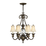 Люстра с 7-ю кремовыми текстильными абажурами Hinkley варинант исполнения - 7 | Loft Concept в Ростове-на-Дону
