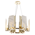 Люстра подвесная круглая с мраморными прямоугольными вставками и золотым основанием Диаметр 55 см Marble square Chandelier варинант исполнения - 1 | Loft Concept в Ростове-на-Дону