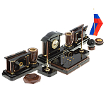 Настольный письменный набор с часами из природного камня обсидиана Peace Contract варинант исполнения - 2 | Loft Concept в Ростове-на-Дону