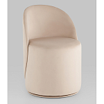 Пуф Loreen со спинкой вращающийся велюр молочный варинант исполнения - 1 | Loft Concept в Ростове-на-Дону