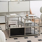 Дизайнерский журнальный стол квадратный с полками Akydy варинант исполнения - 2 | Loft Concept в Ростове-на-Дону