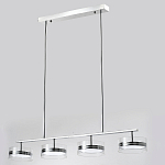 Люстра светодиодная с 4-мя круглыми прозрачными плафонами цилиндрической формы из акрила и стекла с пультом для регулировки света Glass Lamp Chromium варинант исполнения - 4 | Loft Concept в Ростове-на-Дону