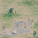 Обои ручная роспись Promenade Special Colourway on pink painted Xuan paper варинант исполнения - 2 | Loft Concept в Ростове-на-Дону