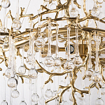 Подвесная люстра в виде ветвей деревьев золотого цвета с прозрачными подвесками-каплями 10 и 14 ламп Droplet Chandelier варинант исполнения - 5 | Loft Concept в Ростове-на-Дону