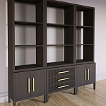 Модульный стеллаж Primo из трех составных элементов Темный орех варинант исполнения - 3 | Loft Concept в Ростове-на-Дону