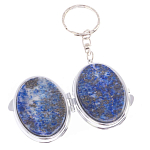 Зеркало брелок карманное двухстороннее из натурального камня Лазурит Stone Mirrors варинант исполнения - 2 | Loft Concept в Ростове-на-Дону