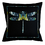 Подушка декоративная стрекоза сине-зеленый узор Ikat Pattern варинант исполнения - 1 | Loft Concept в Ростове-на-Дону