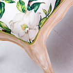 Банкетка из натурального бука золотистая с изображением птиц и цветов Blooming Birds варинант исполнения - 2 | Loft Concept в Ростове-на-Дону