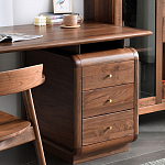 Стол рабочий округлой формы с 3-мя ящиками  Working Moonnut Table варинант исполнения - 7 | Loft Concept в Ростове-на-Дону