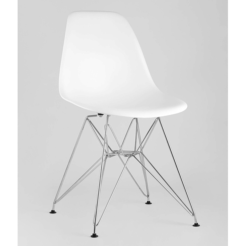 Стул Eames DSR White Белый Серебряный Стул Eames DSR White Белый Серебряный в Ростове-на-Дону | Loft Concept