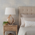 Настольная лампа на прозрачным основании с тканевым конусообразным абажуром Cream варинант исполнения - 2 | Loft Concept в Ростове-на-Дону