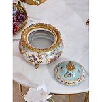 Шкатулка с крышкой из голубого фарфора с риунком птиц и цветов Blue Garden варинант исполнения - 4 | Loft Concept в Ростове-на-Дону