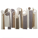 Настенный декор с бахромой белого и бежевого цвета Abstraction I варинант исполнения - 3 | Loft Concept в Ростове-на-Дону