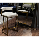 Стул барный букле бежевый с каркасом цвета матовое золото Tactility варинант исполнения - 5 | Loft Concept в Ростове-на-Дону