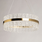 Люстра круглая золотого цвета с прозрачными рельефными стеклянными вставками Textured Glass Chandelier варинант исполнения - 4 | Loft Concept в Ростове-на-Дону