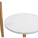 Торшер с мраморным столиком и золотым плафоном Ezio Floor Lamp варинант исполнения - 2 | Loft Concept в Ростове-на-Дону