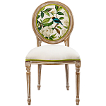 Стул бежевый из натурального бука с изображением птиц и цветов Blooming White Magnolias варинант исполнения - 1 | Loft Concept в Ростове-на-Дону