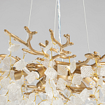 Люстра подвесная золотого цвета с декоративными ветвями и прозрачными рельефными подвесками FAIRYTREE Light варинант исполнения - 7 | Loft Concept в Ростове-на-Дону