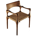 Стул из Ореха с плетеным сидением Kronos Dining Chair Brown варинант исполнения - 1 | Loft Concept в Ростове-на-Дону