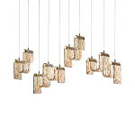 Подвесной светильник линейный с плафонами волнистой формы из фактурного стекла Big Wave варинант исполнения - 7 | Loft Concept в Ростове-на-Дону