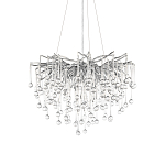 Люстра подвесная с прозрачными стеклянными подвесками в форме капель Диаметр 60 см Droplet Chandelier варинант исполнения - 14 | Loft Concept в Ростове-на-Дону