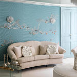 Обои с вышивкой ручной работы Amami Waves Moonbeam colourway on silk moire варинант исполнения - 1 | Loft Concept в Ростове-на-Дону