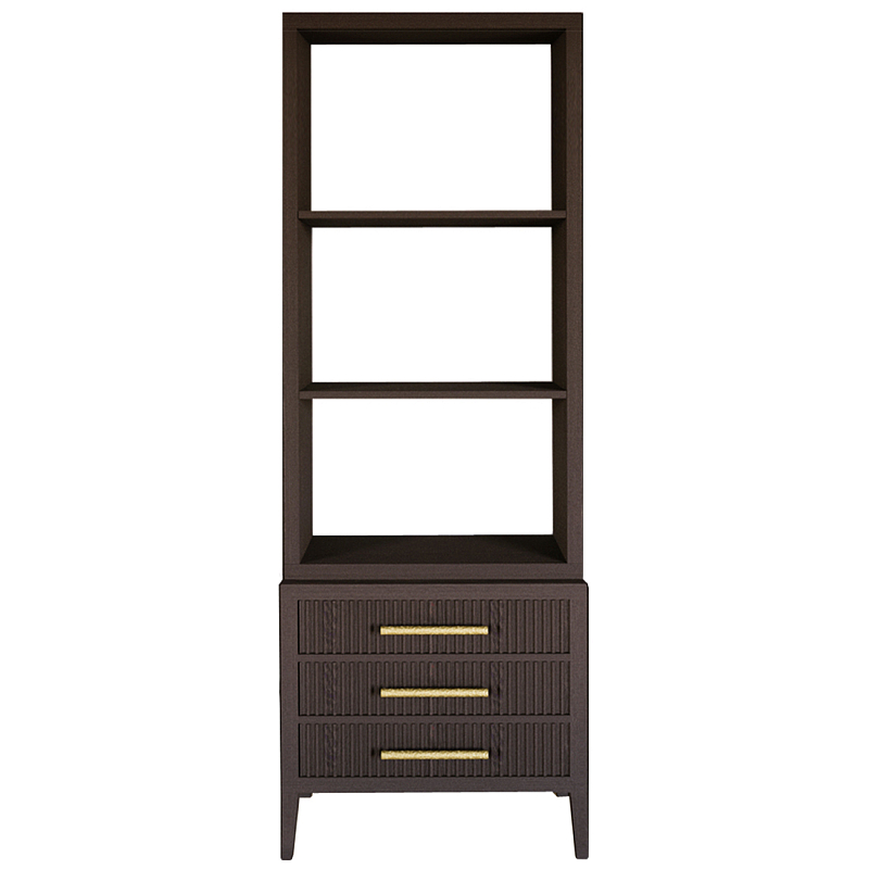 Этажерка Primo с ящиками шпон Темный орех Темный дуб Золотой в Ростове-на-Дону | Loft Concept 