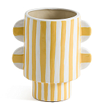 Ваза из фаянса Brighter than the Stars жёлтая полоска варинант исполнения - 1 | Loft Concept в Ростове-на-Дону