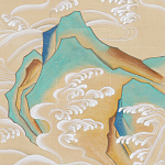 Обои ручная роспись Matsushima Waves Kano on Edo Straw India tea paper варинант исполнения - 1 | Loft Concept в Ростове-на-Дону