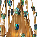 Бра настенное золотое с декором из бирюзовых элементов Peacock Tail варинант исполнения - 1 | Loft Concept в Ростове-на-Дону