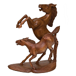 Статуэтка из дерева в виде лошадей Scowns варинант исполнения - 1 | Loft Concept в Ростове-на-Дону